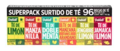 Té Doblett surtido de 6 sabores 96 piezas