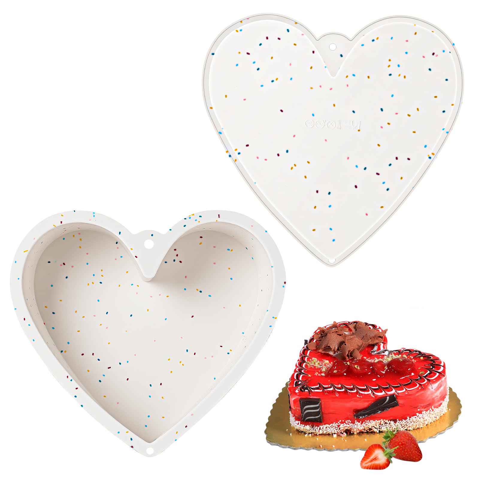 2 moldes para tartas en forma de corazón